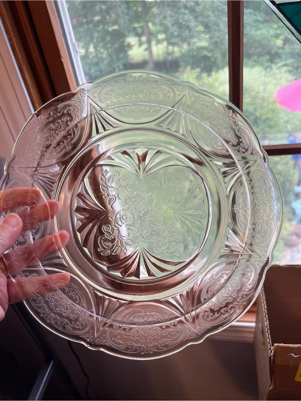 2 Hazel Atlas Royal Lace Dinner Plates